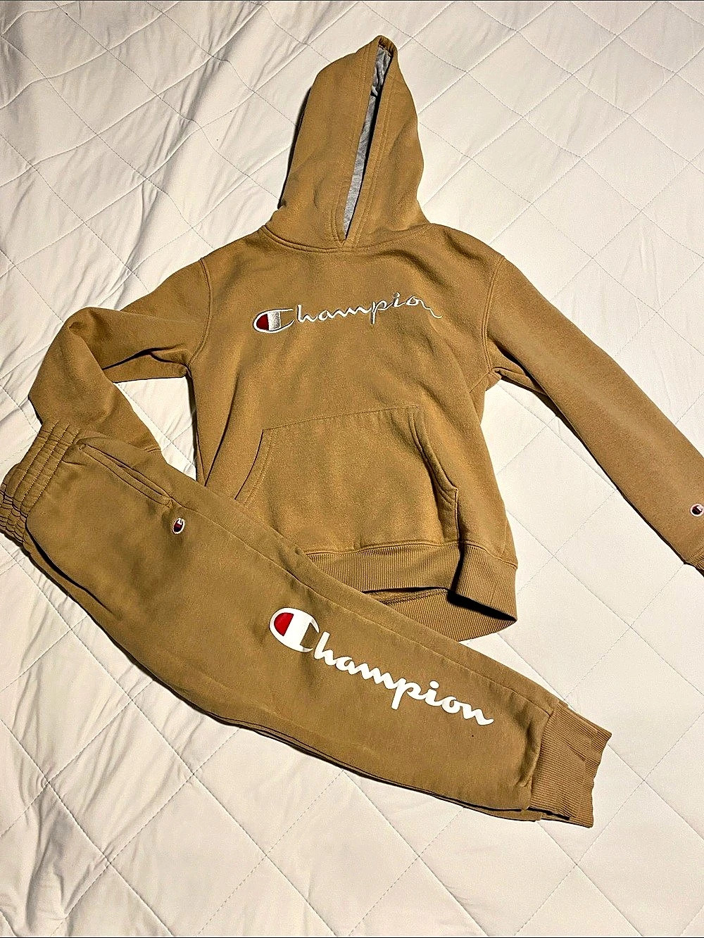 Champion Kids Script Logo Fleece Hoodie and Joggers Set Script Logo Fleece